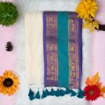 120 count Mulcotton saree with wide boarder