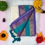 120 count Mulcotton saree with wide boarder