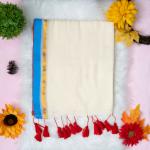120 count Mulcotton saree with small boarder