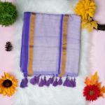 120 count Mulcotton blue saree with boarder