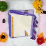 120 count Mulcotton blue saree with boarder