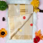 Traditional kerala handloom saree - polka dots