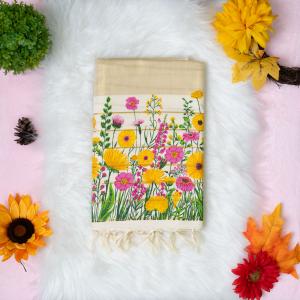 Traditional kerala handloom saree - Printed floral design