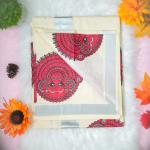 Traditional kerala handloom saree - Printed theyyam - silver kara