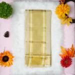 Premium Golden handloom tissue set mundu with overall strips