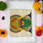 Traditional kerala handloom tissue saree - Printed kathakali whole pallu design