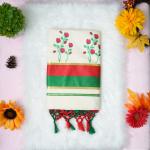 Traditional kerala handloom saree - Printed floral design