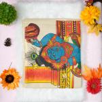 Traditional kerala handloom tissue saree - Printed krishna whole pallu design