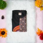 Size L - Theyyam art printed full sleeve black brown shirt for men