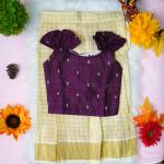 Traditional kerala pattupaavada and blouse - 4 yr old