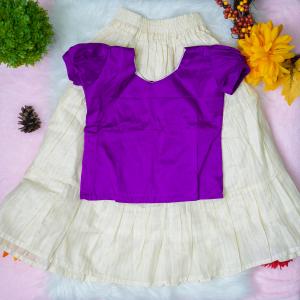 3 yr old - Traditional kerala pattupaavada and blouse with lining